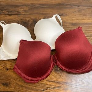 Two Auden “The Icon” T-Shirt Bras - 34A